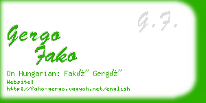 gergo fako business card